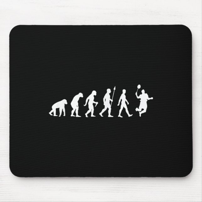 Human Evolution , Badminton Player Version  Mouse Mat (Front)