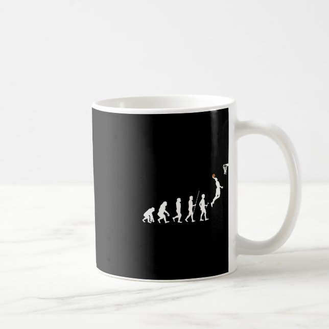 Human Evolution Basketball  Coffee Mug (Right)