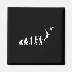 Human Evolution Basketball  Magnet