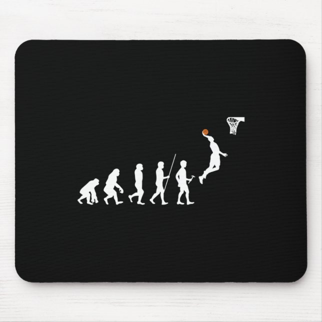 Human Evolution Basketball  Mouse Mat (Front)