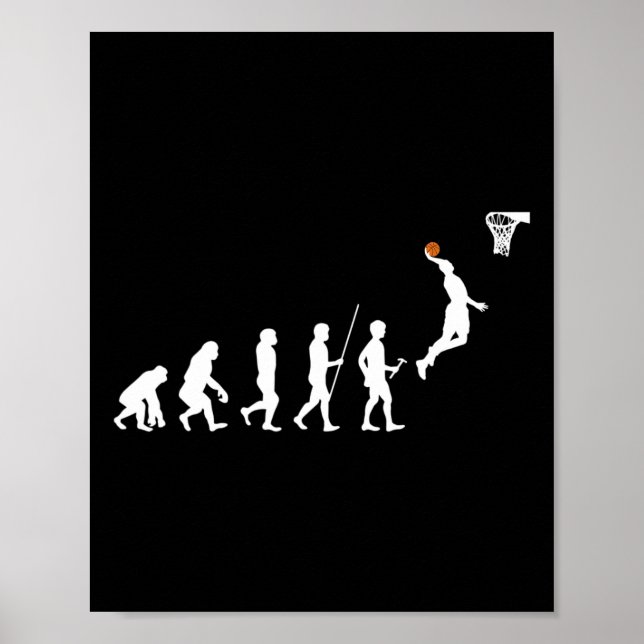 Human Evolution Basketball  Poster (Front)