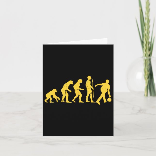 Human Evolution Bowling Funny Bowler Men Women Kid Card (Front)