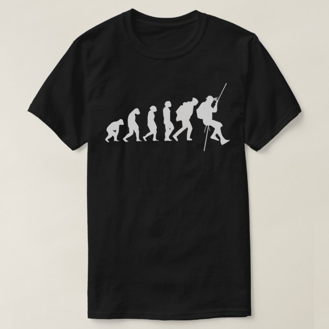Human Evolution Cave Hiking Spelunking Caving Cave T-Shirt (Design Front)