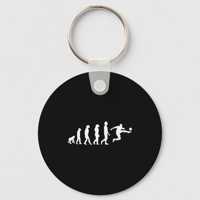 Human Evolution Ends With Soccer Player Kick Motio Key Ring (Front)