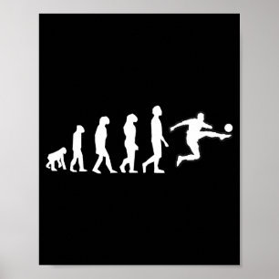 Human Evolution Ends With Soccer Player Kick Motio Poster
