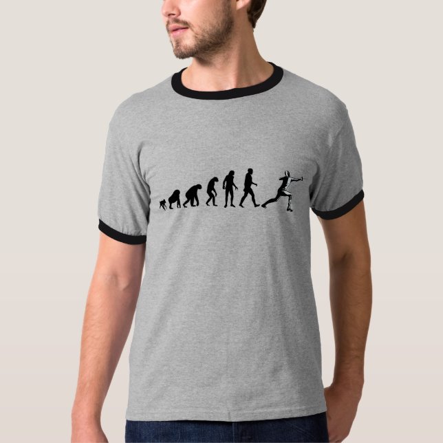Human Evolution: Fencing T-Shirt (Front)