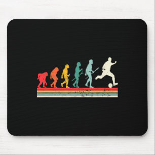 Human Evolution Football Soccer Sport Vintage Foo Mouse Mat