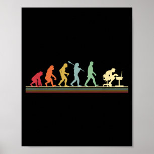 Human Evolution Into A Computer Geek Funny Graphic Poster