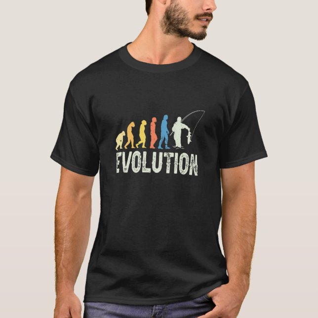 Human Evolution Of Fisherman Bass Fish T-Shirt (Front)