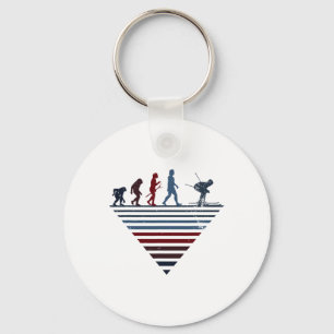 Human Evolution - Player Vintage Skiing Key Ring