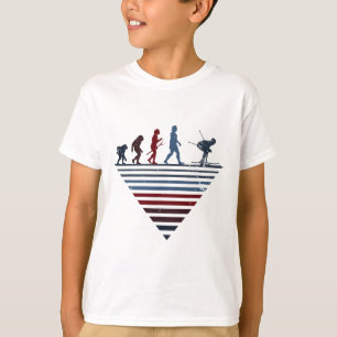 Human Evolution - Player Vintage Skiing T-Shirt