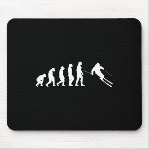 Human Evolution Skiing Snowboarding Mouse Mat