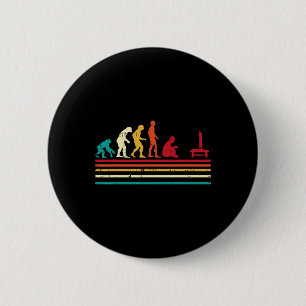 Human Evolution Video Gaming Retro Gamer Men Boys 6 Cm Round Badge