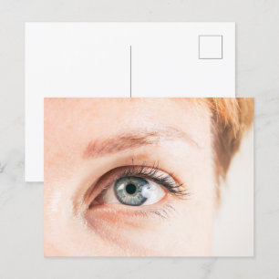 Human eye closeup postcard