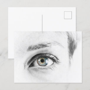 Human eye closeup postcard