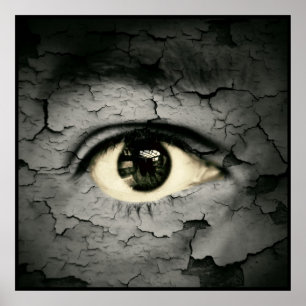 Human eye serrounded by Peeling skin Poster