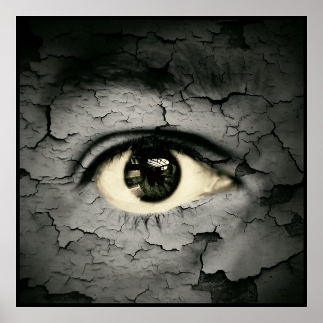 Human eye serrounded by Peeling skin Poster (Front)