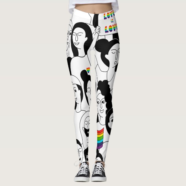 Human face Love Leggings (Front)