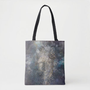 Human face mask tote bag