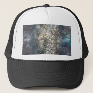 Human face mask trucker hat