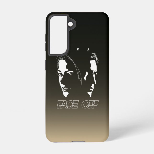 Human Face-off Silhouette Art | Samsung Galaxy S21 Case (Back)