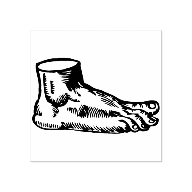 Human Foot Rubber Stamp (Imprint)