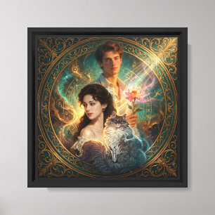 Human Form, Feline Soul – Framed Mystic Cat Art Canvas Print