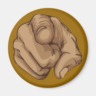 Human Hand With Finger Pointing Magnet