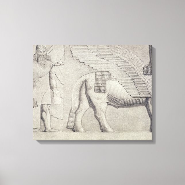 Human-headed Bull and winged figure from a gateway Canvas Print (Front)