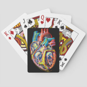 human heart biology anatomy abstract art playing cards