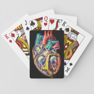 human heart biology anatomy abstract art playing cards