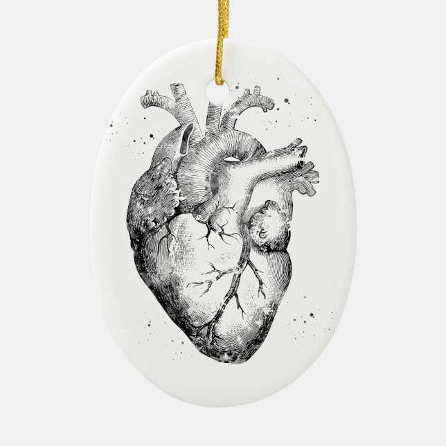 Human Heart Ceramic Tree Decoration (Front)