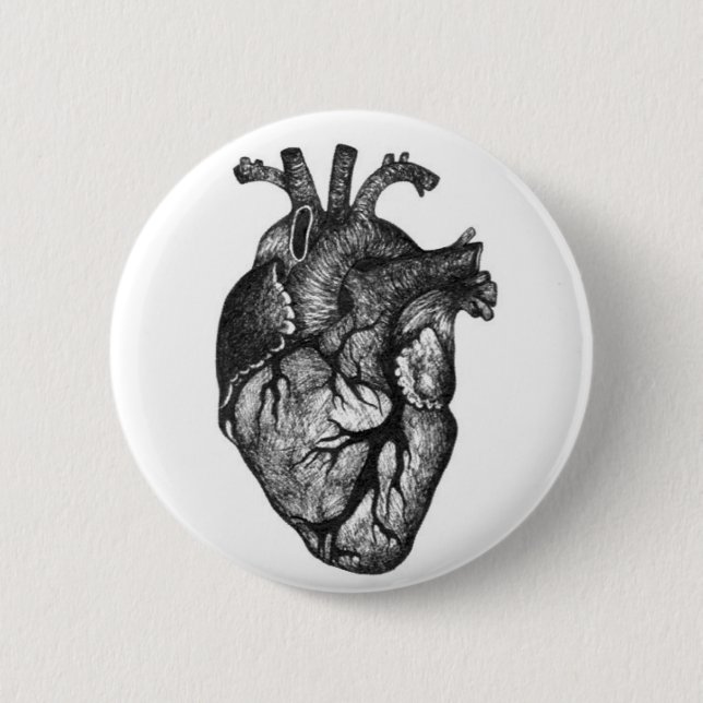 Human Heart Drawing Button (Front)