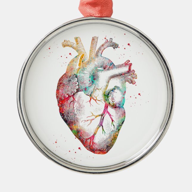 Human Heart Metal Tree Decoration (Front)