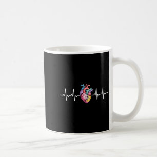 Human Heartbeat Ecg Cardiology Anatomical Medical  Coffee Mug