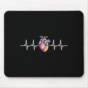 Human Heartbeat Ecg Cardiology Anatomical Medical  Mouse Mat