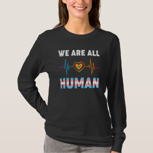 Human Heartbeat Rainbow Trans Transgender Lgbtq Ga T-Shirt