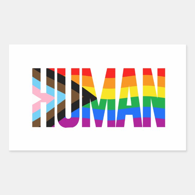 Human Inclusivity Pride Flag Rectangular Sticker (Front)