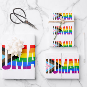 Human Inclusivity Pride Flag Wrapping Paper Sheet