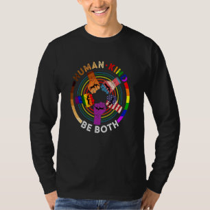 Human Kind Be Both Power Hand Sign Lgbt Pride Tran T-Shirt