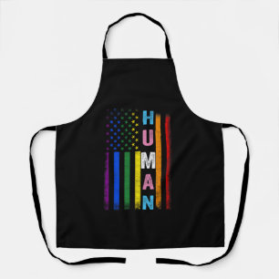 Human LGBT American Flag LGBTQ Rainbow Pride Month Apron