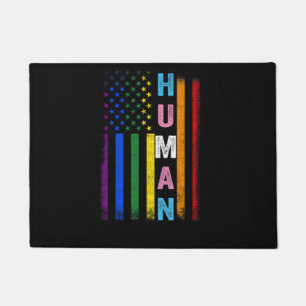 Human LGBT American Flag LGBTQ Rainbow Pride Month Doormat