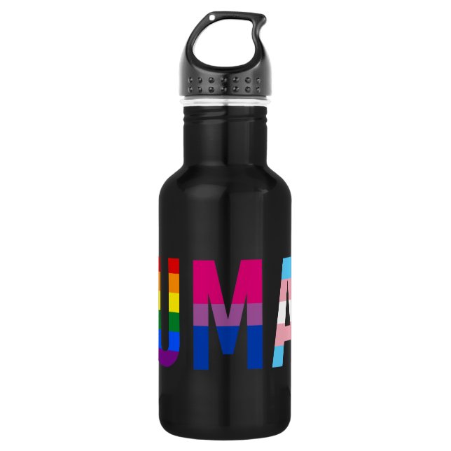 HUMAN LGBT Flag Gay Pride Month Transgender 532 Ml Water Bottle (Front)