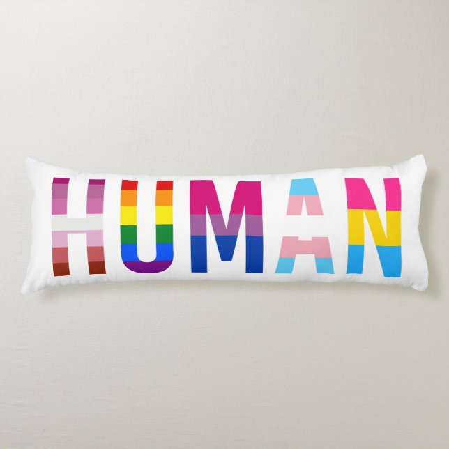 HUMAN LGBT Flag Gay Pride Month Transgender Body Cushion (Front)