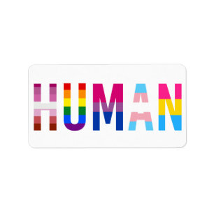 HUMAN LGBT Flag Gay Pride Month Transgender Label