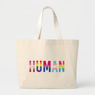 HUMAN LGBT Flag Gay Pride Month Transgender Large Tote Bag