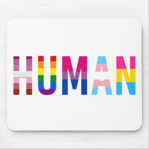 HUMAN LGBT Flag Gay Pride Month Transgender Mouse Mat