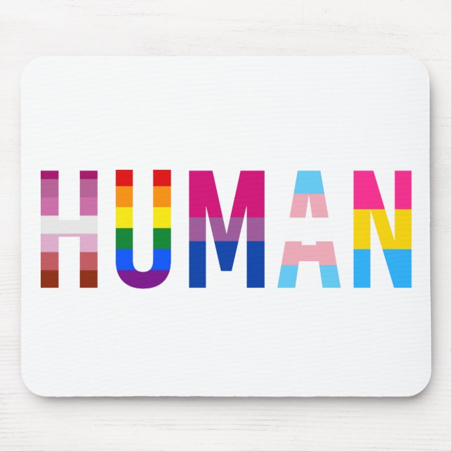 HUMAN LGBT Flag Gay Pride Month Transgender Mouse Mat (Front)