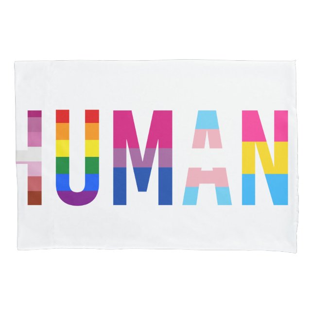 HUMAN LGBT Flag Gay Pride Month Transgender Pillowcase (Front)