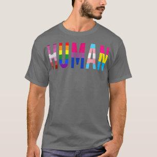 HUMAN LGBT Flag Gay Pride Month Transgender Rainbo T-Shirt